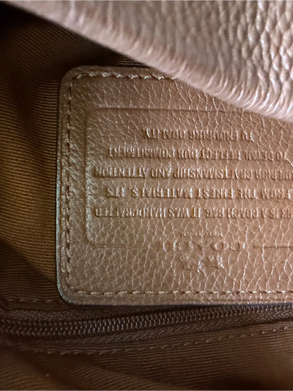 Coach Brown Pebbled Edie Leather Double-Handle Shoulder Bag